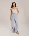 Pantalón Straight Paper Bag,AZUL PASTEL